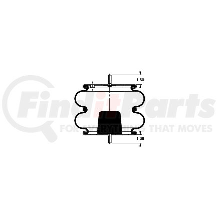 Triangle Suspension AS-4471 Triangle Air Spr - Double Conv., Triangle Bellows # 6316, ContiTech Bellows # FD 330-22