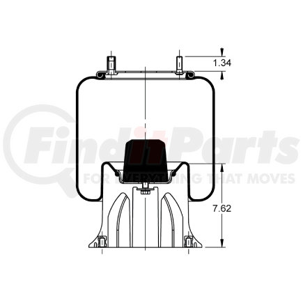 Triangle Suspension AS-8770 Triangle Air Spr - Rolling Lobe, Triangle Bellows # 6364, ContiTech Bellows # 9 10-16