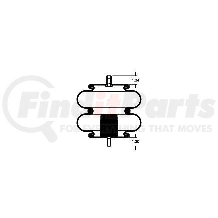 Triangle Suspension AS-4510 Triangle Air Spr - Double Conv., Triangle Bellows # 6325, ContiTech Bellows # FD 200-19