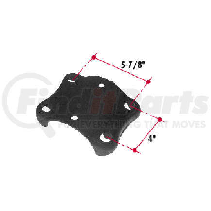 Triangle Suspension H115 Hutchens Bottom Plate for 5 Round Axle, For: H, CH Series - 4 Spring Suspensions