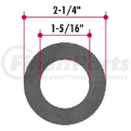 Triangle Suspension H252 Hutchens Torque Rod Washer - Inner; 2-1/4 OD x 1-5/16 ID x 1/16