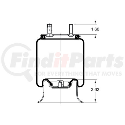 Triangle Suspension AS-8054 Triangle Air Spr - Rolling Lobe