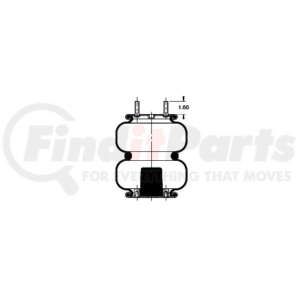 Triangle Suspension AS-4427 Triangle Air Spr - Double Conv., Triangle Bellows # 6332, ContiTech Bellows # FD 200-25