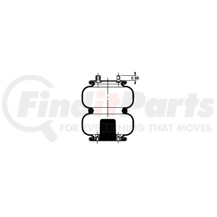 Triangle Suspension AS-4463 Triangle Air Spr - Double Conv., Triangle Bellows # 6332, ContiTech Bellows # FD 200-25