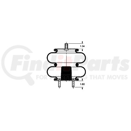 Triangle Suspension AS-4450 Triangle Air Spr - Double Conv., Triangle Bellows # 6325, ContiTech Bellows # FD 200-19