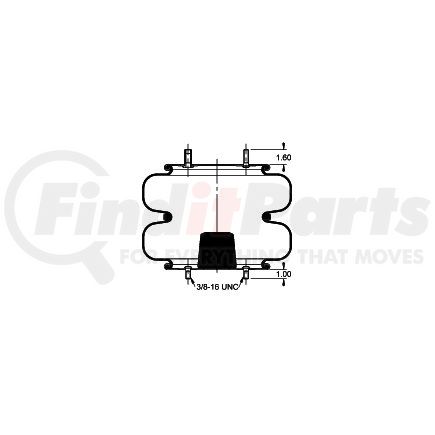 Triangle Suspension AS-4530 Triangle Air Spr - Double Conv., Triangle Bellows # 6412, ContiTech Bellows # FD 530-35