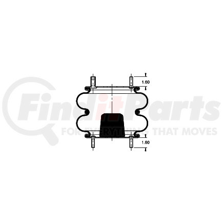 Triangle Suspension AS-4367 Triangle Air Spr - Double Conv., Triangle Bellows # 6316, ContiTech Bellows # FD 330-22