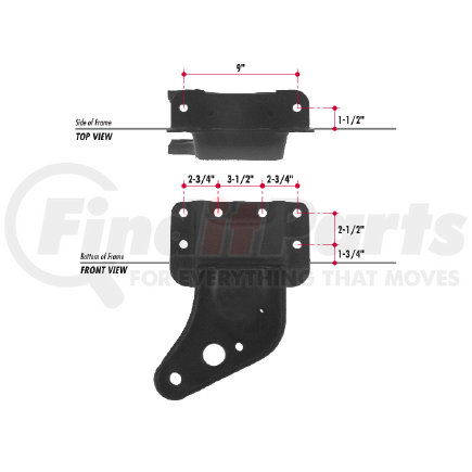Triangle Suspension H230 Hutchens Front Hanger LH - Flange Mount; Use with H260