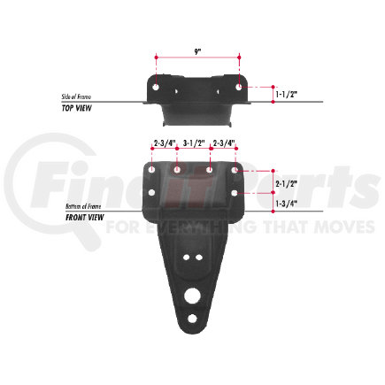 Triangle Suspension H250 Hutchens Center Hanger - Flange Mount; Use with H100, H219 Equalizer with Bushing; For: 7700 Series Suspensions with 49 to 54-1/2 Axle Centers