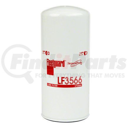Fleetguard LF3566 Engine Oil Filter - 12.2 in. Height, 5.34 in. (Largest OD), Full-Flow Spin-On, Upgraded Version of LF691A