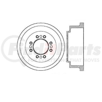 Bendix E12870040 Formula Blue™ Standard Brake Drum - Rear, 14.1 in. OD