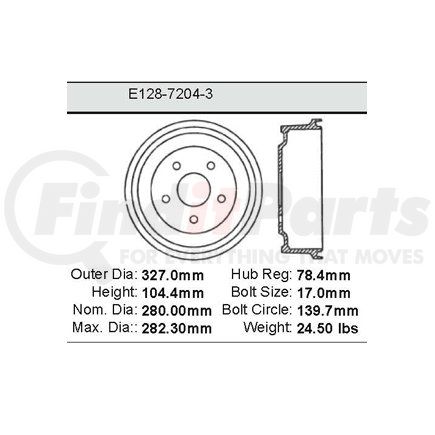 Bendix E12872043 Formula Blue™ Standard Brake Drum