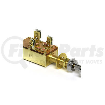 Cole Hersee M-531 Cole Hersee Push-Pull Switches  SPST, OFF-ON-ON, 10A@12VDC, 3 BRASS SCREWS, CHROME PLTD. BRASS KNOB, BRASS STEM