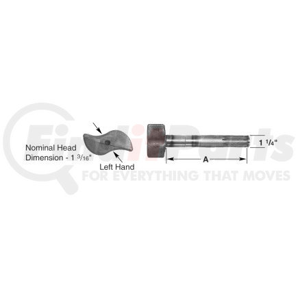 Euclid E-9693 Air Brake Camshaft - Steer Axle, 15 in. Brake Drum Diameter, Left Hand