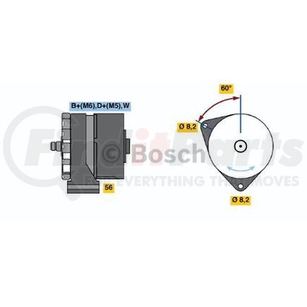 Bosch 0-120-488-283 New Alternator