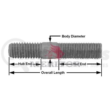 Meritor 4X1628 Meritor Genuine Wheel End Hardware - Wheel Stud