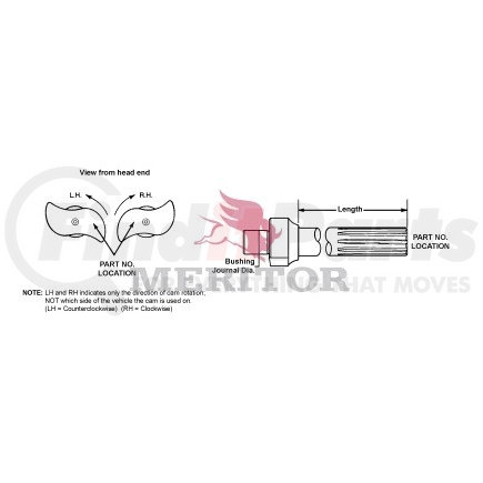 Meritor 2210M5187 Air Brake Camshaft - Camshaft/Lh