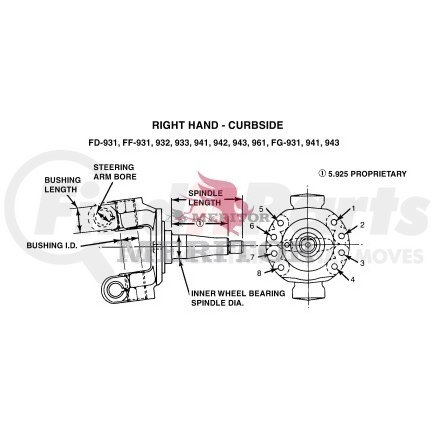 Meritor A13111F3282 KNUCKLE ASSY