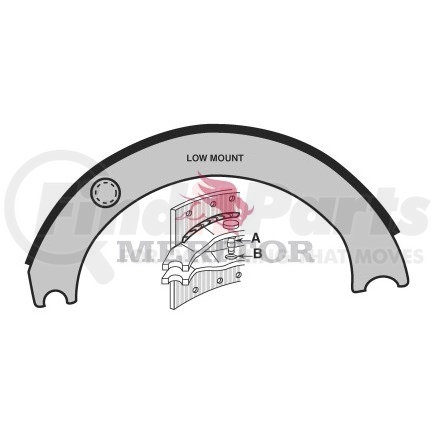 Meritor SMA2124311E Drum Brake Shoe - 16.5 in. Brake Diameter, New