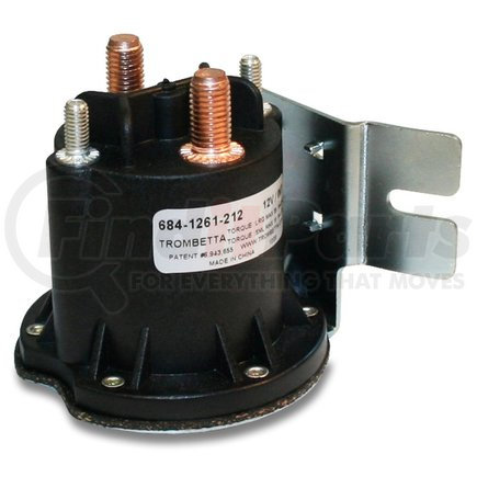 TROMBETTA 684-1261-212 PowerSeal DC Contactor Solenoid - Non-Grounded, 12V, L Bracket Curved Narrow, Intermittent Duty