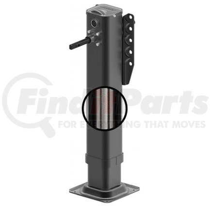 JOST A440R.G3.19.38 Trailer Landing Gear - Outside Mount, Gear Side, 10" x 10" Low-Profile Cushion Foot, 19" Travel Size