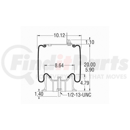 Firestone W01-358-8829 Airide Air Spring Reversible Sleeve 1T15XMR-7