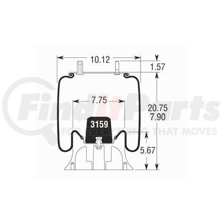 Firestone W013589082 Airide Air Spring Reversible Sleeve 1T15M-6