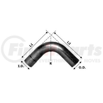 Heavy Duty Manufacturing, Inc. (HVYDT) 12-500-996A 90 Degree Elbow - 12 Series, 5" Diameter, 25"-32" Length, 8" Center Line Radius