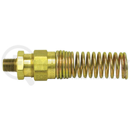 Tectran 84017 Air Brake Air Line Fitting - Brass, 1/2 in. Hose I.D, with Spring Guard