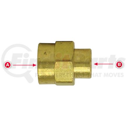 Tectran 88158 Air Brake Reduction Coupling - Brass, 1/4 in. Pipe Thread A, 1/8 in. Pipe Thread B