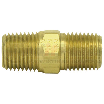 Tectran 88180 Air Brake Pipe Nipple - Brass, 1/8 inches Pipe Thread, Hex