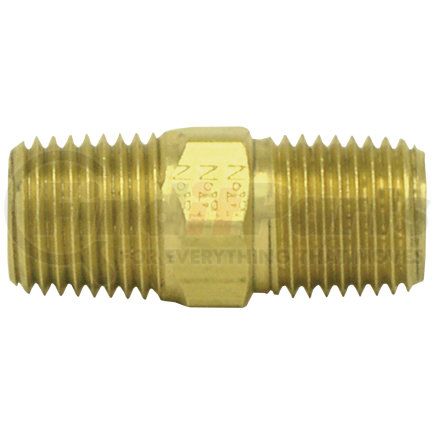 Tectran 88181 Air Brake Pipe Nipple - Brass, 1/4 inches Pipe Thread, Hex