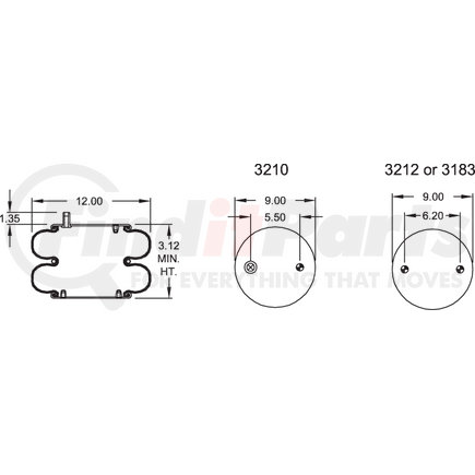 Firestone W013587472 Airide Air Spring Double Convoluted 228CT-1.5