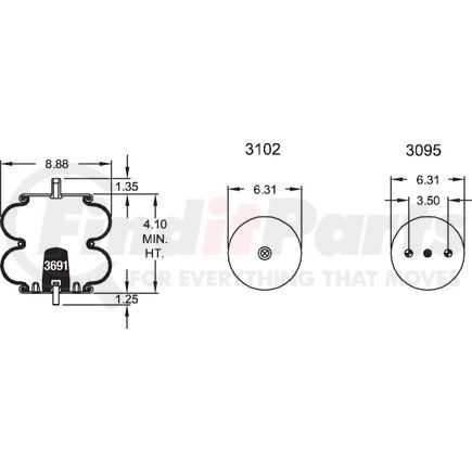 Firestone W013587788 Airide Air Spring Double Convoluted 20