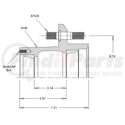 Webb 10519--MRT80 1051 RH ASSY L/NUTS W/80T ABS