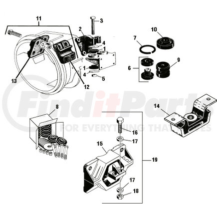 PAI EM46030 - engine mount kit - rear; mack application | engine mount kit