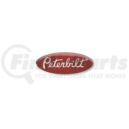 Peterbilt 2019280 Nameplate Hood Emblem - Red and Silver Peterbilt Logo, 8"