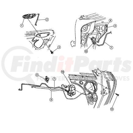 CHRYSLER 1BK60XDVAA - knob and link. right. door latch. diagram 4
