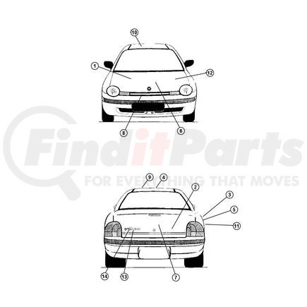 CHRYSLER QW91LP1AA DECAL. For Dodge. Diagram 14