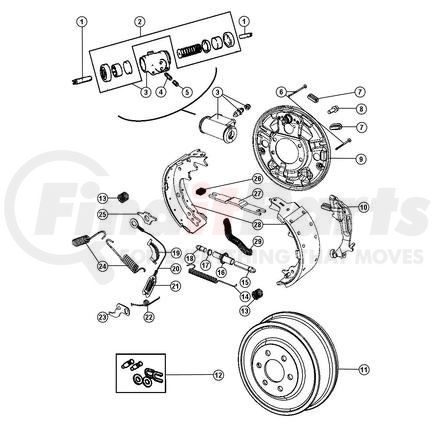 CHRYSLER 52009938AA - drum. brake. diagram 11