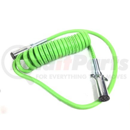 Tectran 37534 Trailer Power Cable - 15 ft., 7-Way, V-Line, Powercoil, ABS, Light Green