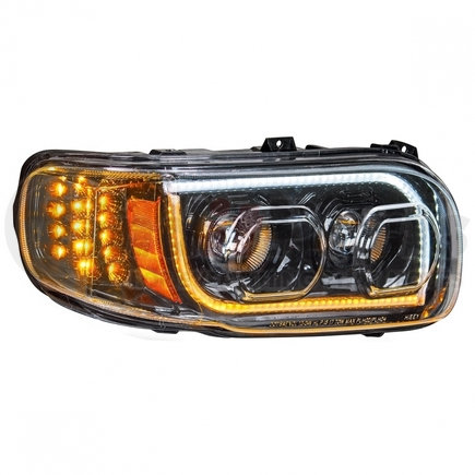 United Pacific 31147 Headlight Assembly - RH, LED, Chrome Housing, High/Low Beam, with LED Signal Light, Position Light and Side Marker