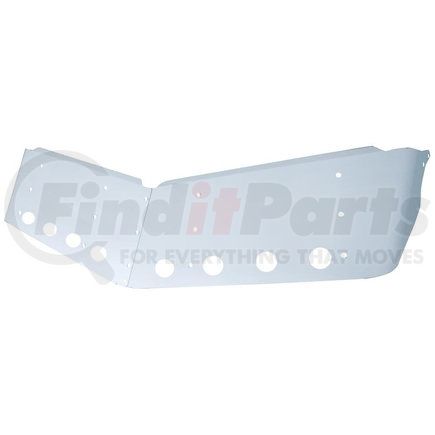 United Pacific 28012 Sunvisor - 14" Stainless Steel, Ultra Cab Drop Style, w/ Eight 2" Light Cutouts, for Peterbilt