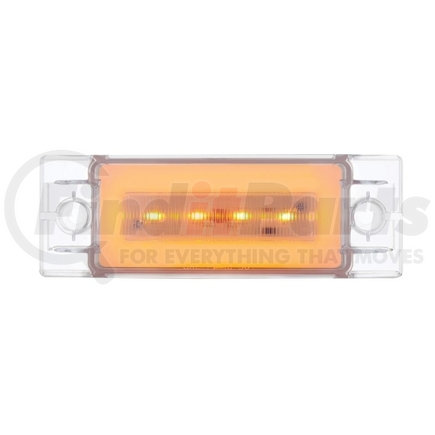 United Pacific 36978 Clearance/Marker Light - "Glo" Light, Amber LED/Clear Lens, Rectangle Design, 16 LED