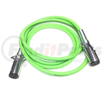 Tectran 37547 Trailer Power Cable - 15 ft., 7-Way, Straight, ABS, Light Green, with Die-Cast Plugs