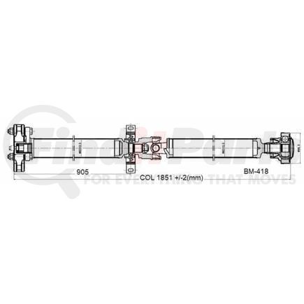 Diversified Shaft Solutions (DSS) BM-418 Drive Shaft Assembly