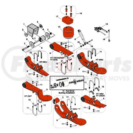 Hendrickson C-23086-1 Suspension Shock Absorber - Shock Strap