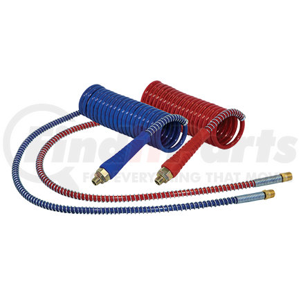 Tectran 20118 Air Brake Hose Assembly - ArmorFlex HD ArmoCoil, Red and Blue, 15 ft., with Handles