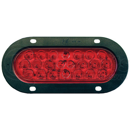 Peterson Lighting M823R-22 820-22/823-22 Series Piranha&reg; LED 6" Oval Stop/Turn/Tail and Amber Park/Turn Light - Red Flange Mount