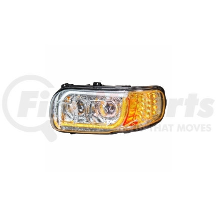 United Pacific 31144 Headlight Assembly - LH, LED, Black Housing, High/Low Beam, with LED Signal Light, Position Light and Side Marker